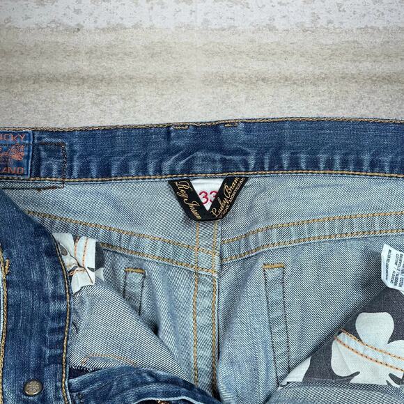 Vintage Y2K Lucky Brand Jeans 33x32 Bootcut Flared Fit Bell Bottoms Medium Wash - Picture 4 of 5